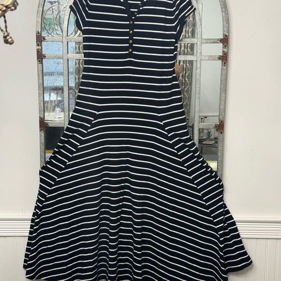 Ralph Lauren Striped Jersey Maxi Dress Black/White Size X-Large - Picture 3 of 7